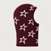 Perfect Moment Balaclava in burgundy with cream stars – side view