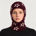 Perfect Moment Balaclava in burgundy with cream stars – woman front view