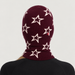 Perfect Moment Balaclava in burgundy with cream stars – woman back view