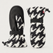 Perfect Moment Davos Mitts in black and white houndstooth – product front view