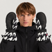 Perfect Moment Davos Mitts in black and white houndstooth – man palms view