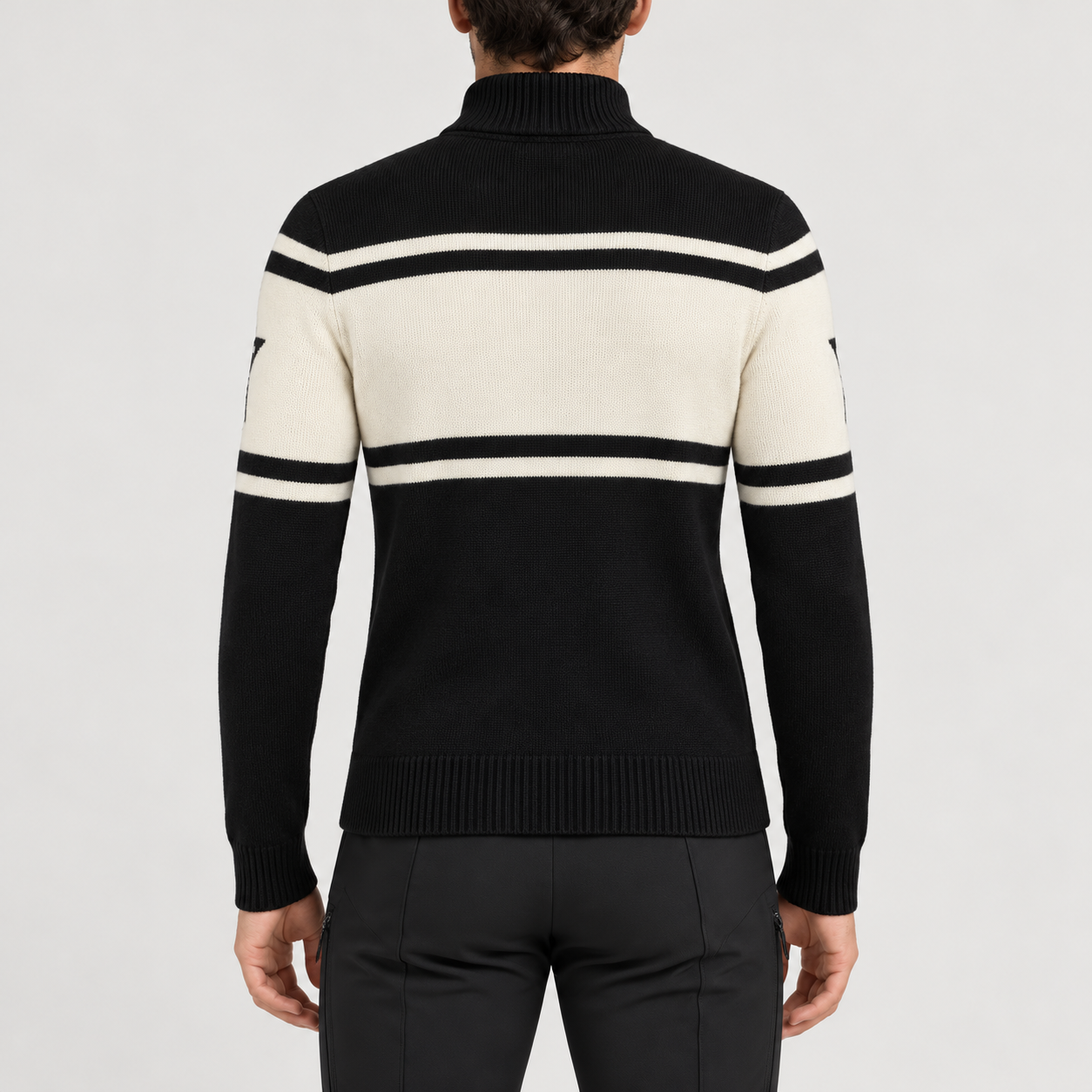 Perfect Moment men’s Apres Schild Sweater in Black – model back view
