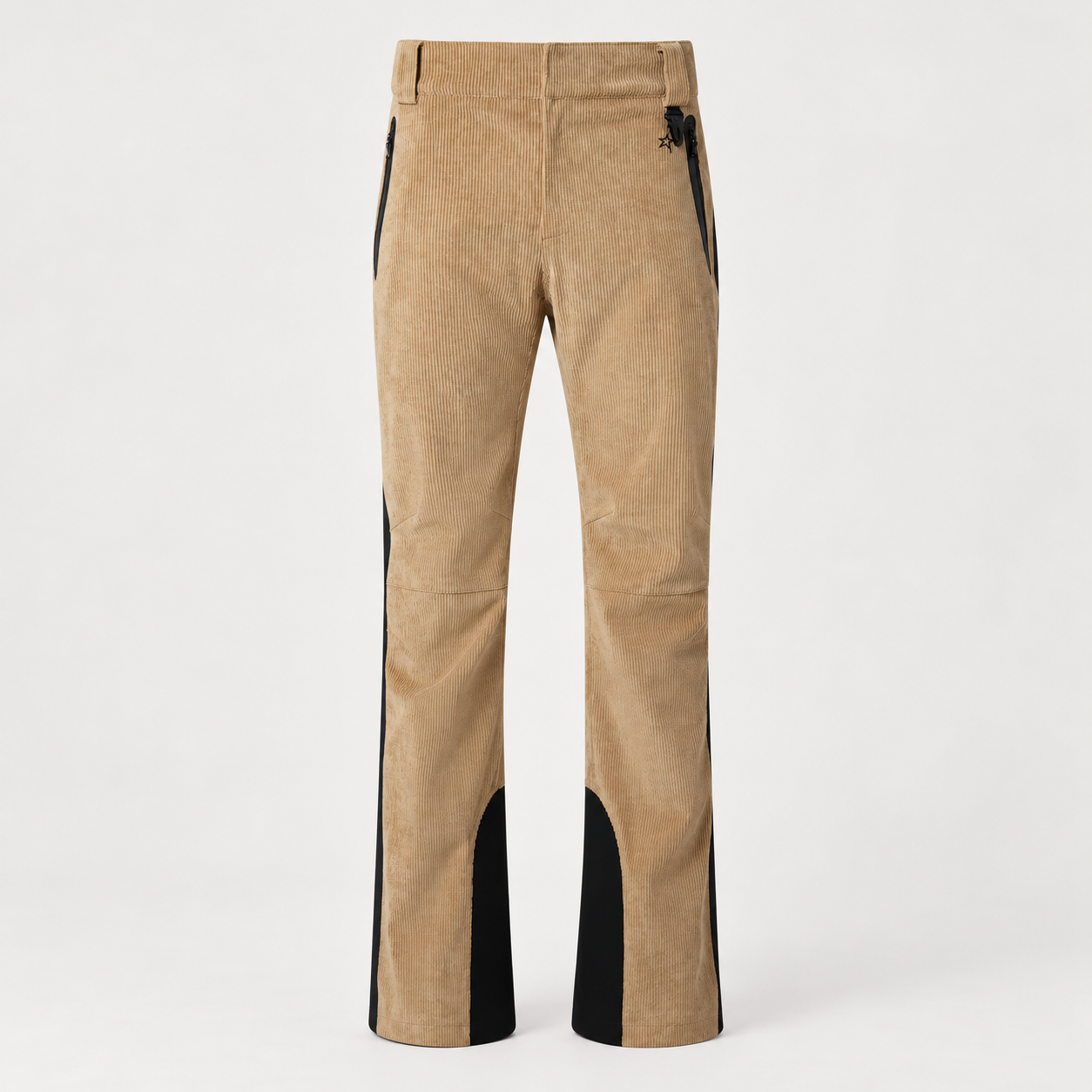 Perfect Moment men’s Mountain Mission Ski Pant in Camel Cord/Black – product front view
