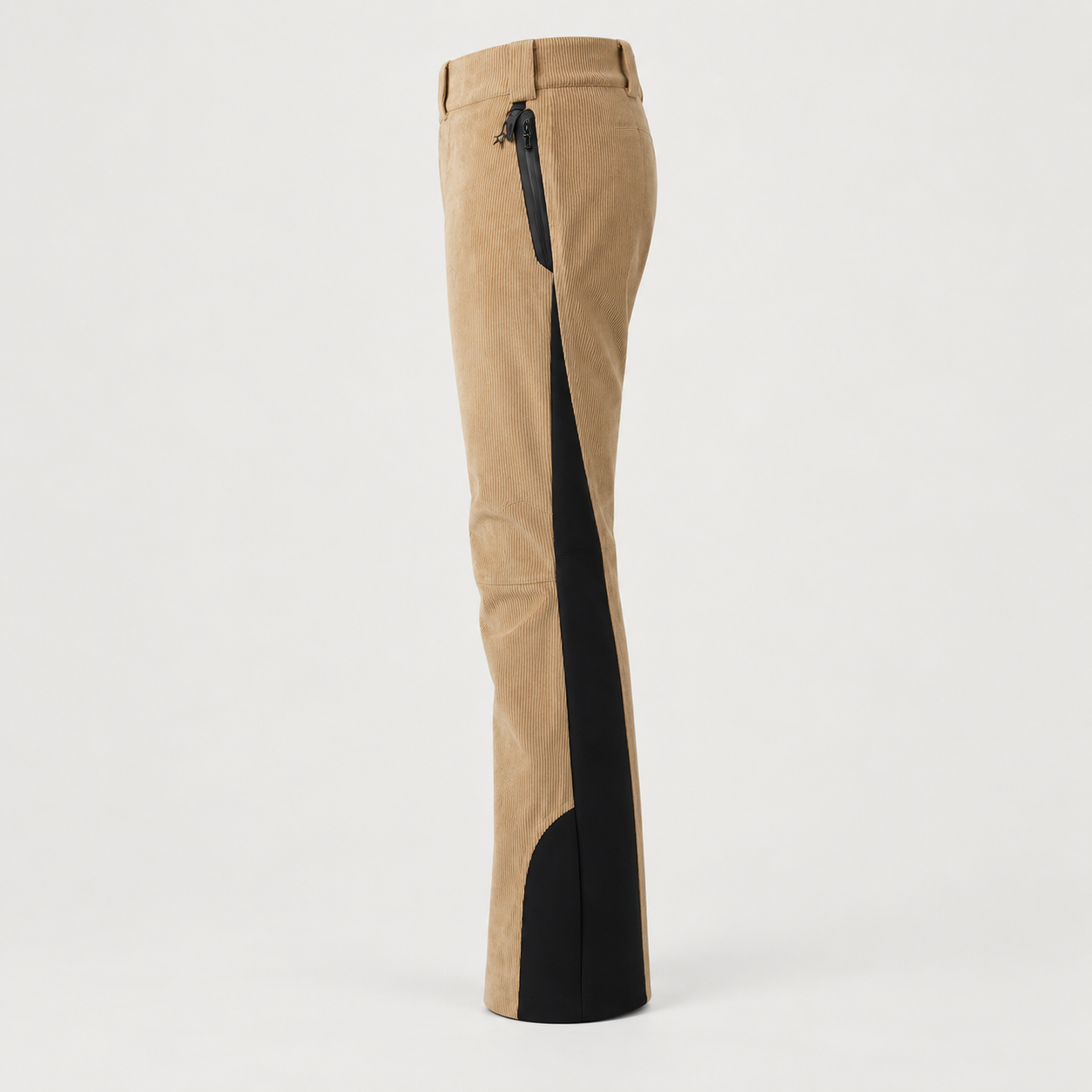 Perfect Moment men’s Mountain Mission Ski Pant in Camel Cord/Black – product side view