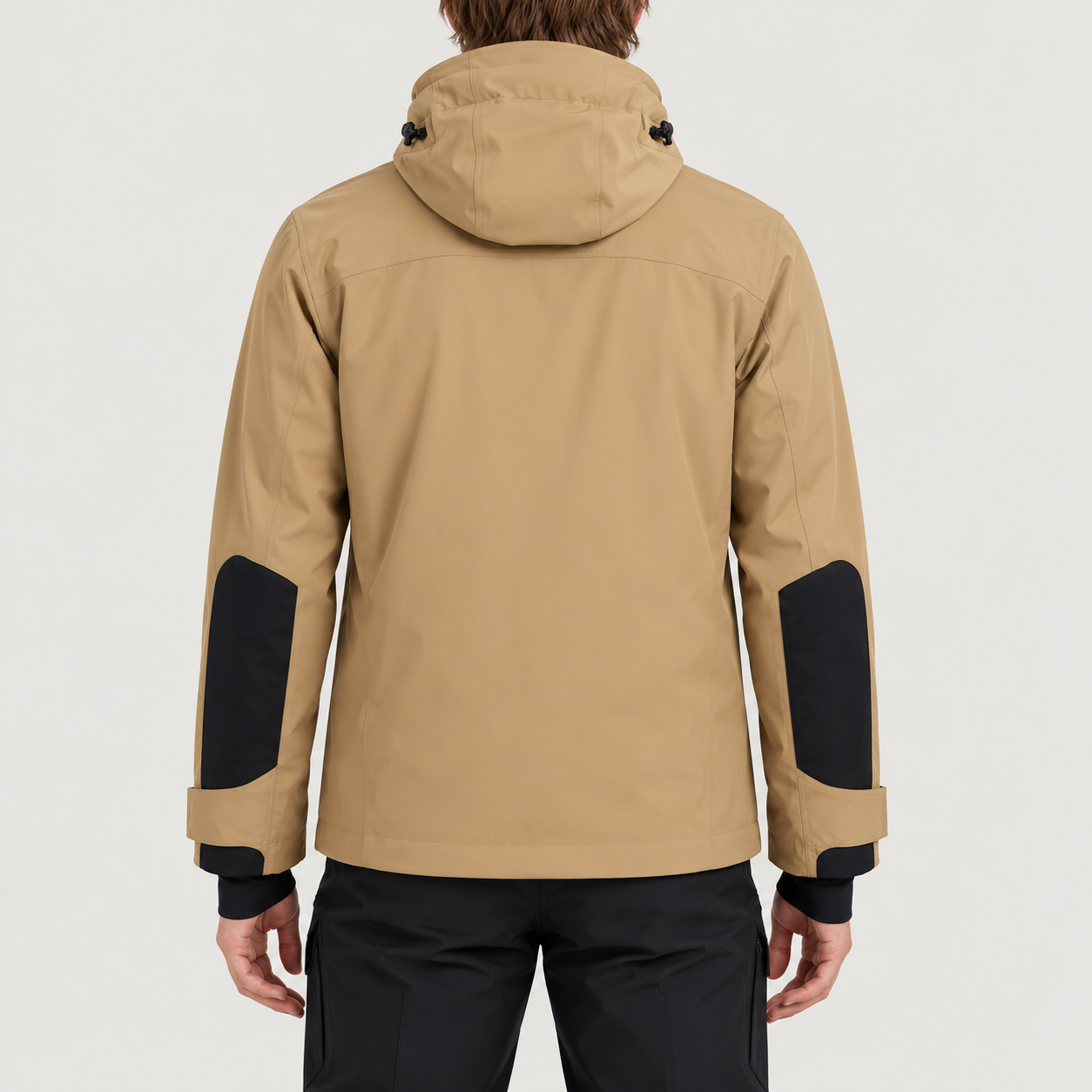 Perfect Moment men’s Technical Moment Ski Jacket in Camel – model back view