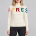 Perfect Moment women’s Apres II Sweater in Snow White/Rainbow – model front view