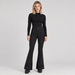 Perfect Moment women’s Aurora High Waist Flare Pant in Black – model front view