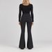 Perfect Moment women’s Aurora High Waist Flare Pant in Black – model back view
