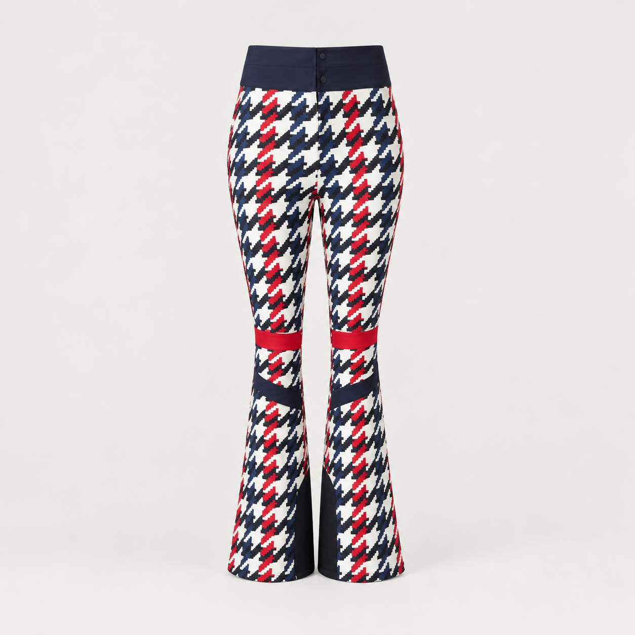 Perfect Moment women’s Aurora High Waist Flare Pant in Houndstooth – product front view