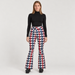 Perfect Moment women’s Aurora High Waist Flare Pant in Houndstooth – model front view