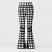 Perfect Moment women’s Aurora High Waist Flare Pant in Houndstooth Black/White – product front view