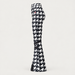 Perfect Moment women’s Aurora High Waist Flare Pant in Houndstooth Black/White – product side view