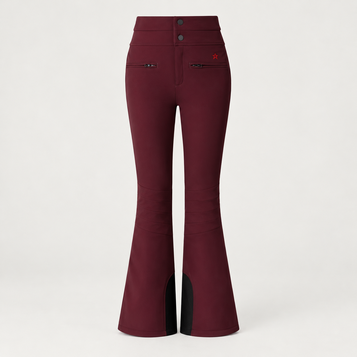 Perfect Moment women’s Aurora High Waist Flare Pant in Wine – product front view