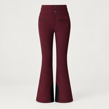 Perfect Moment women’s Aurora High Waist Flare Pant in Wine – product front view