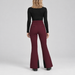 Perfect Moment women’s Aurora High Waist Flare Pant in Wine – model back view