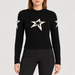 Perfect Moment women’s Cable Sweater in Black – model front view