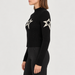 Perfect Moment women’s Cable Sweater in Black – model side view