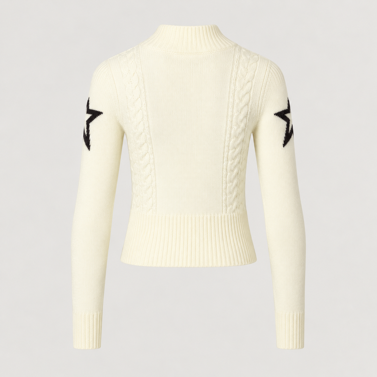 Perfect Moment women’s Cable Sweater in Snow White – product back view