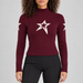 Perfect Moment women’s Cable Sweater in Wine – model front view