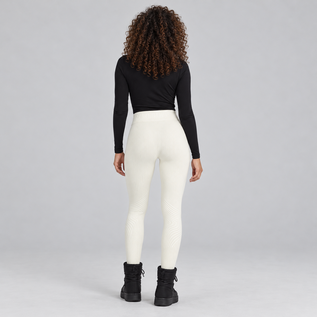 Perfect Moment women’s Chalet Baselayer Pant in Snow White – model back view