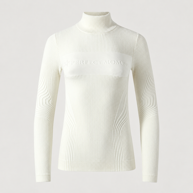 Perfect Moment women’s Chalet Baselayer Top in Snow White – product front view