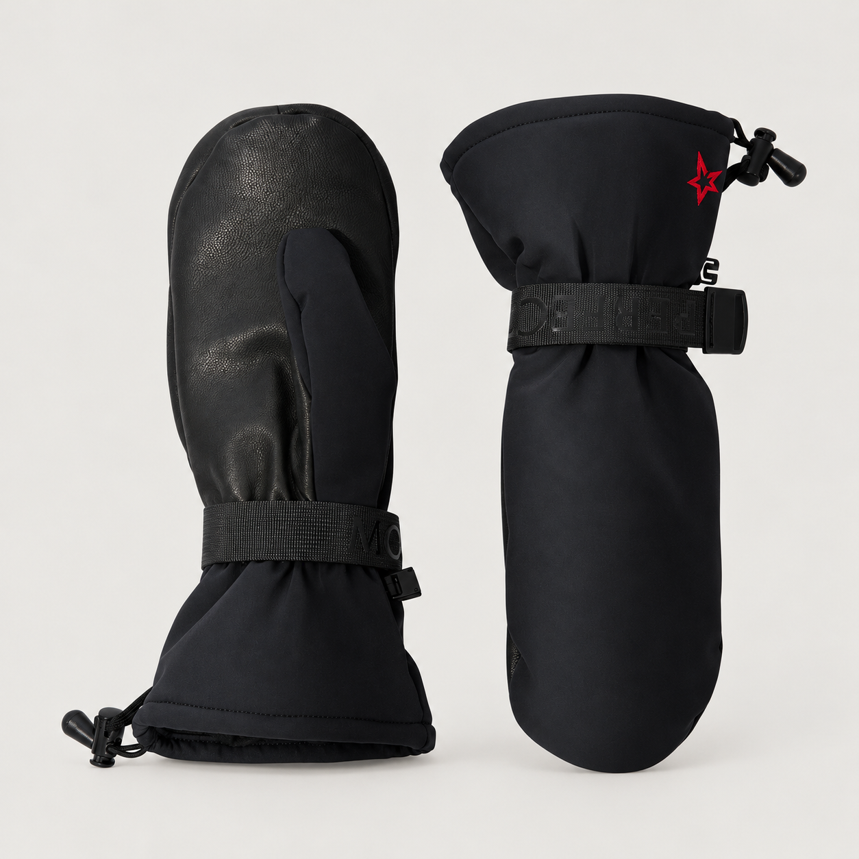 Perfect Moment women Davos Mitts in Black – product front view