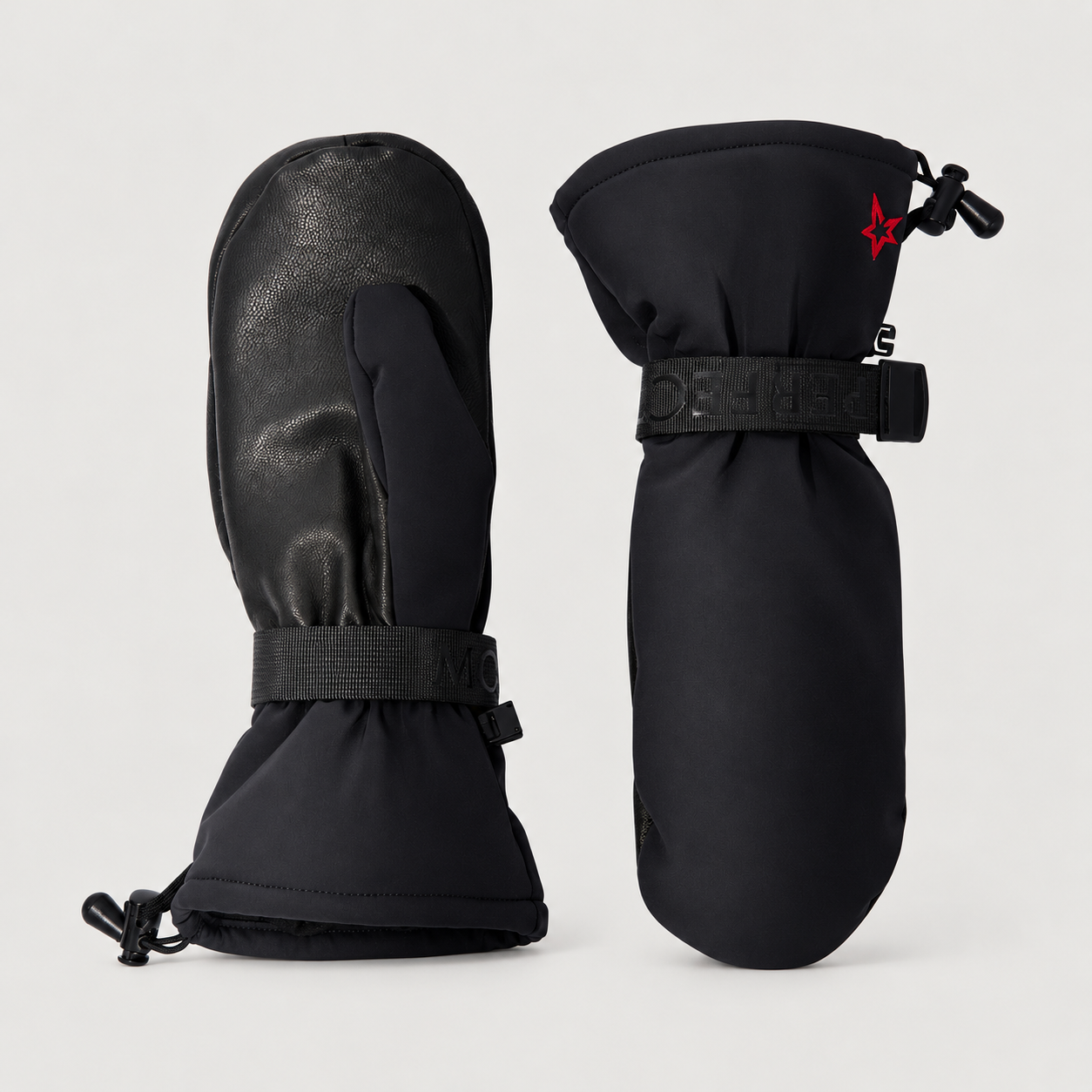 Perfect Moment women’s Davos Mitts in Black – front product view