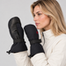 Perfect Moment women’s Davos Mitts in Black – side women model view