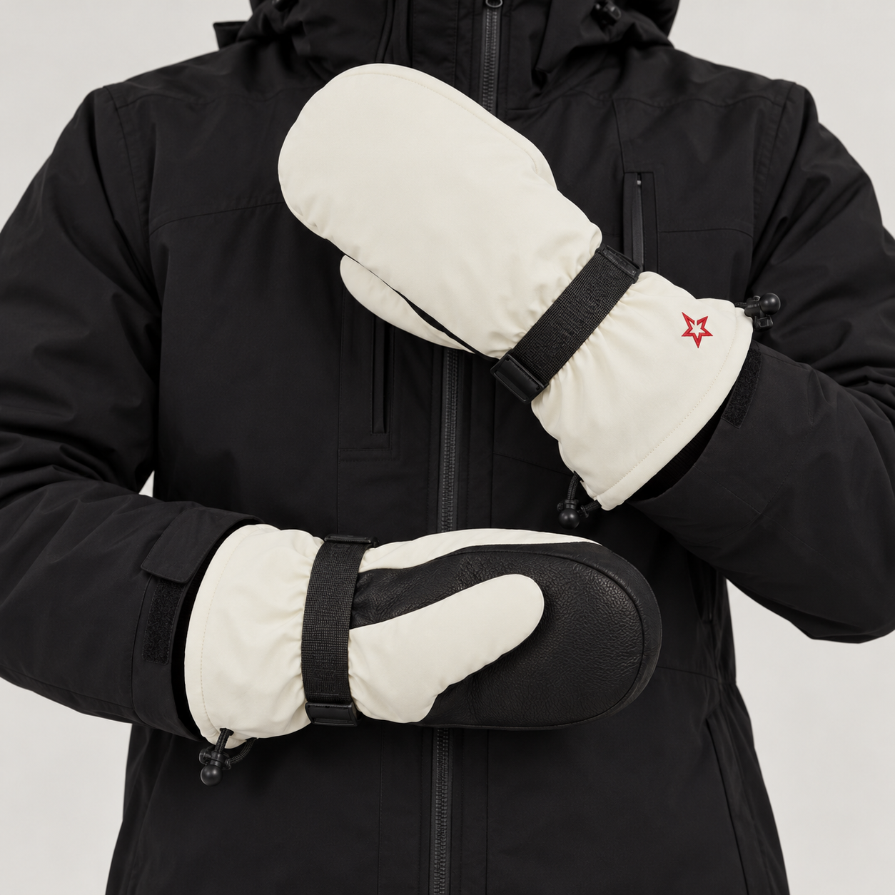Perfect Moment women Davos Mitts in Snow White – man outer view