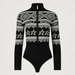 Perfect Moment women’s Holiday Body Sweater in Black/White – product front view