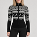 Perfect Moment women’s Holiday Body Sweater in Black/White – model front view