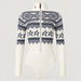 Perfect Moment women’s Holiday Body Sweater in White/Blue – product front view