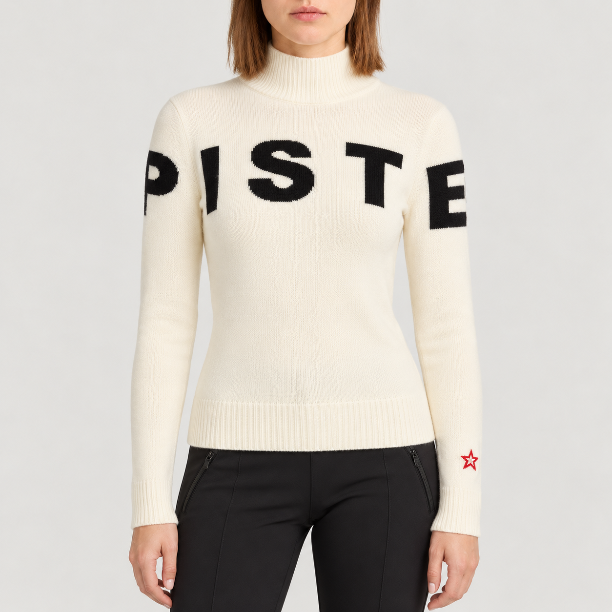 Perfect Moment women’s Piste II Sweater in Snow White – model front view