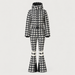 Perfect Moment women’s Polar Flare Ski Suit in Houndstooth – product front view