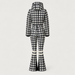 Perfect Moment women’s Polar Flare Ski Suit in Houndstooth – product back view