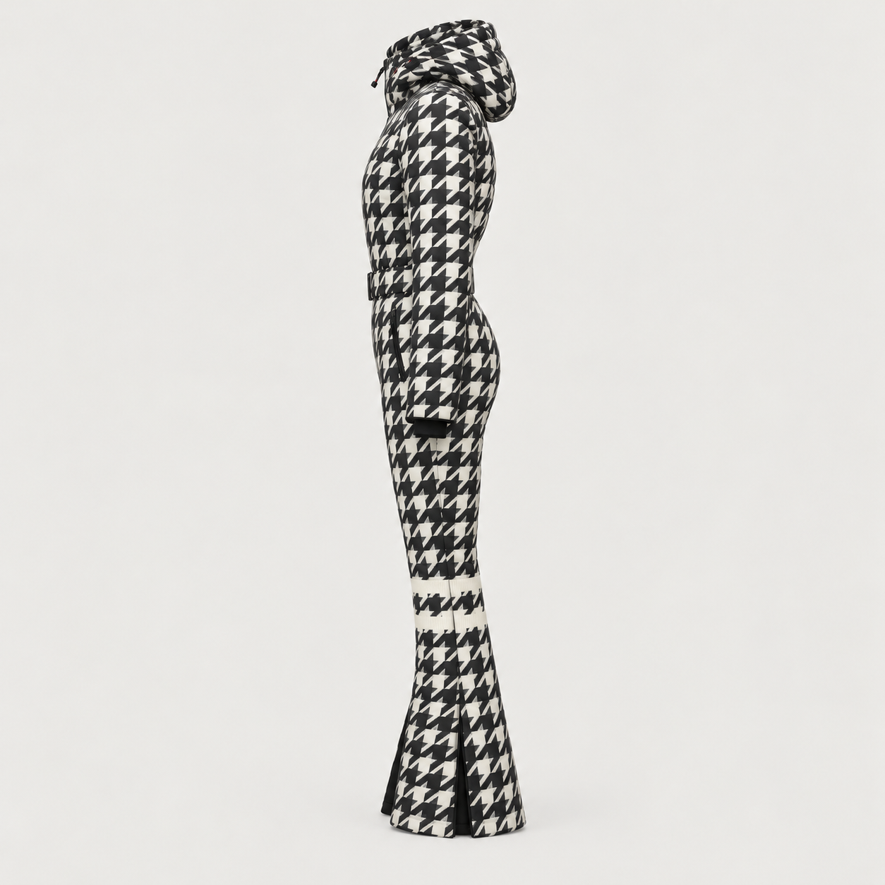 Perfect Moment women’s Polar Flare Ski Suit in Houndstooth – product side view