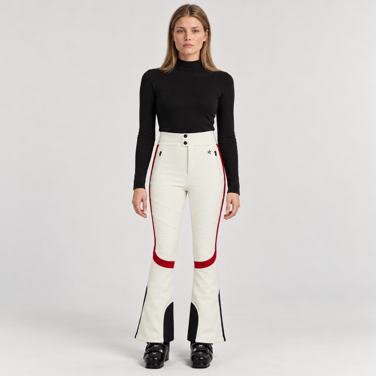 Perfect Moment women’s Saint Moritz Ski Pant in Snow White – model front view