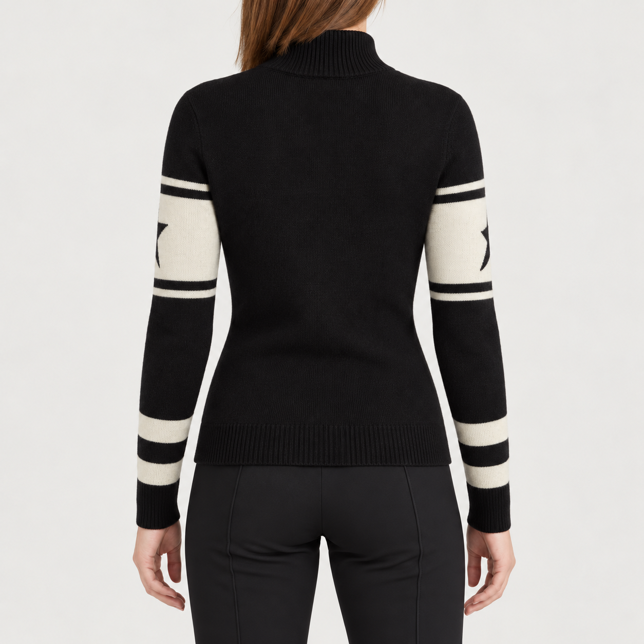 Perfect Moment women’s Schild Apres Sweater in Black – model back view
