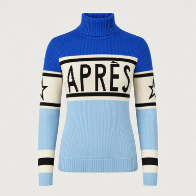 Perfect Moment women’s Schild Apres Sweater in Cloud Blue/Sapphire – product front view