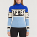 Perfect Moment women’s Schild Apres Sweater in Cloud Blue/Sapphire – model front view