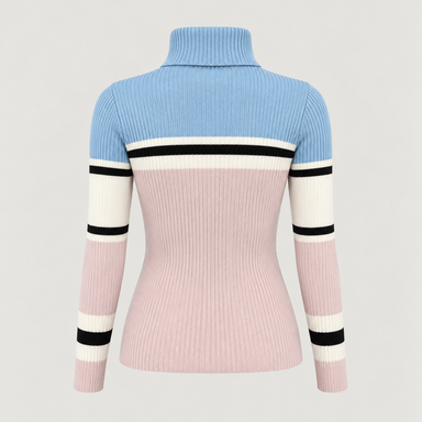 Perfect Moment women’s Schild Apres Sweater in Oyster Pink/Cloud Blue – product back view
