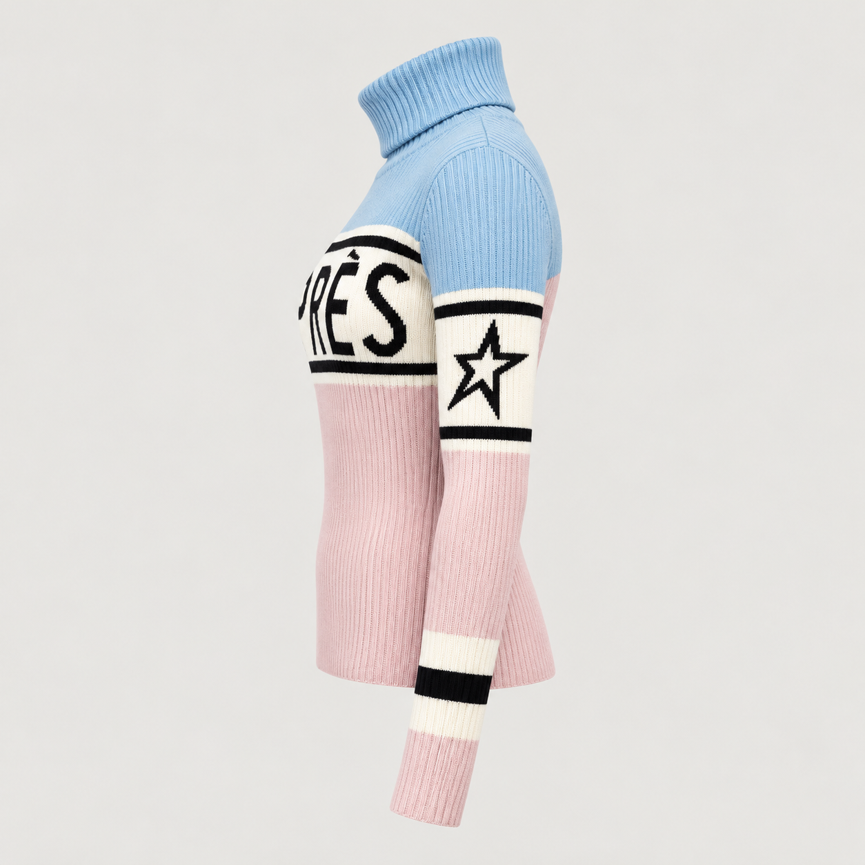 Perfect Moment women’s Schild Apres Sweater in Oyster Pink/Cloud Blue – product side view