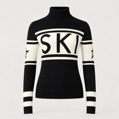 Perfect Moment women’s Schild Sweater in Black – product front view
