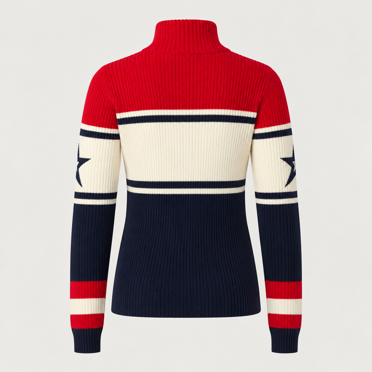 Perfect Moment women’s Schild Sweater in Red/Navy – product back view