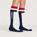 Perfect Moment women’s Ski Socks in Navy – model side view