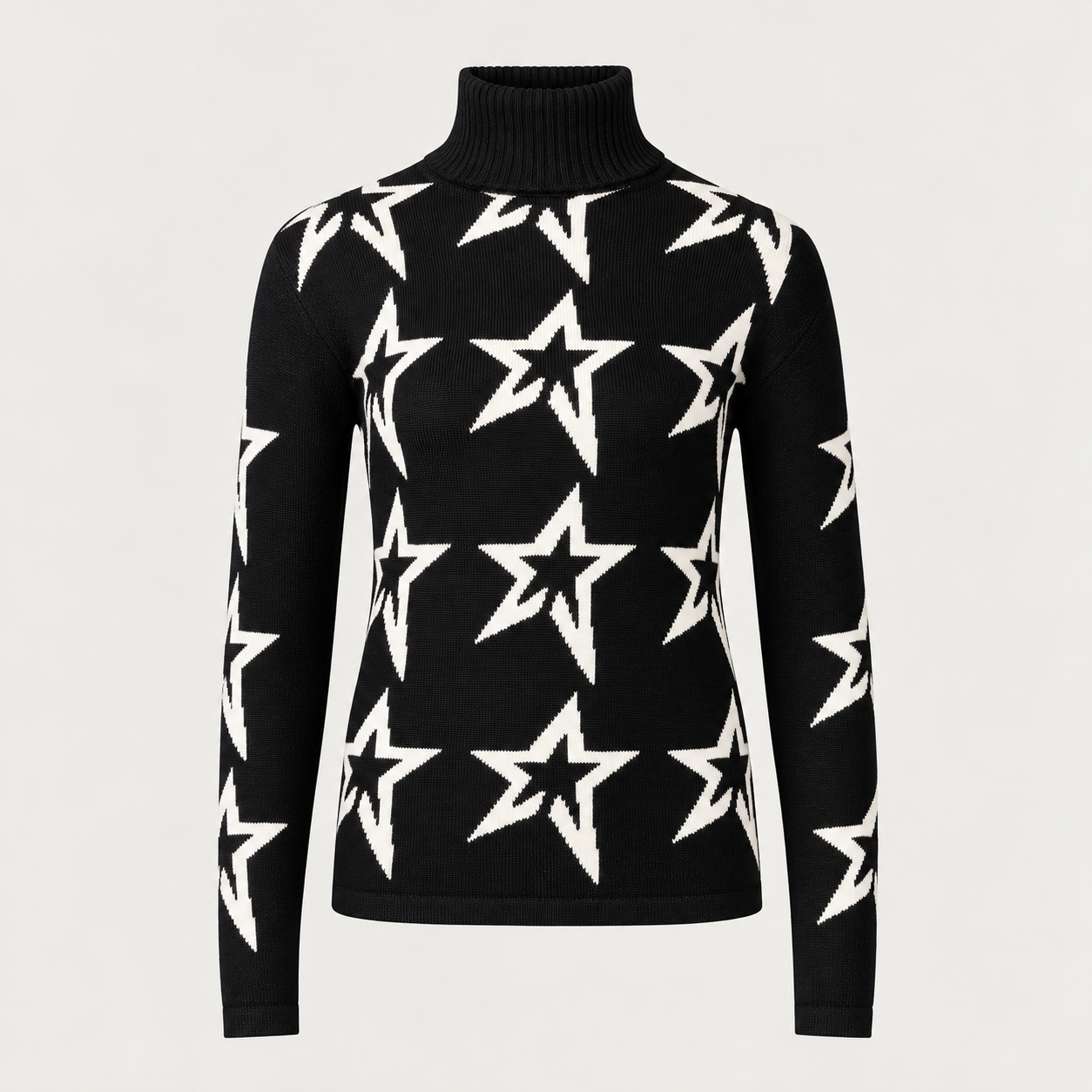 Perfect Moment women’s Star Dust Sweater in Black – product front view