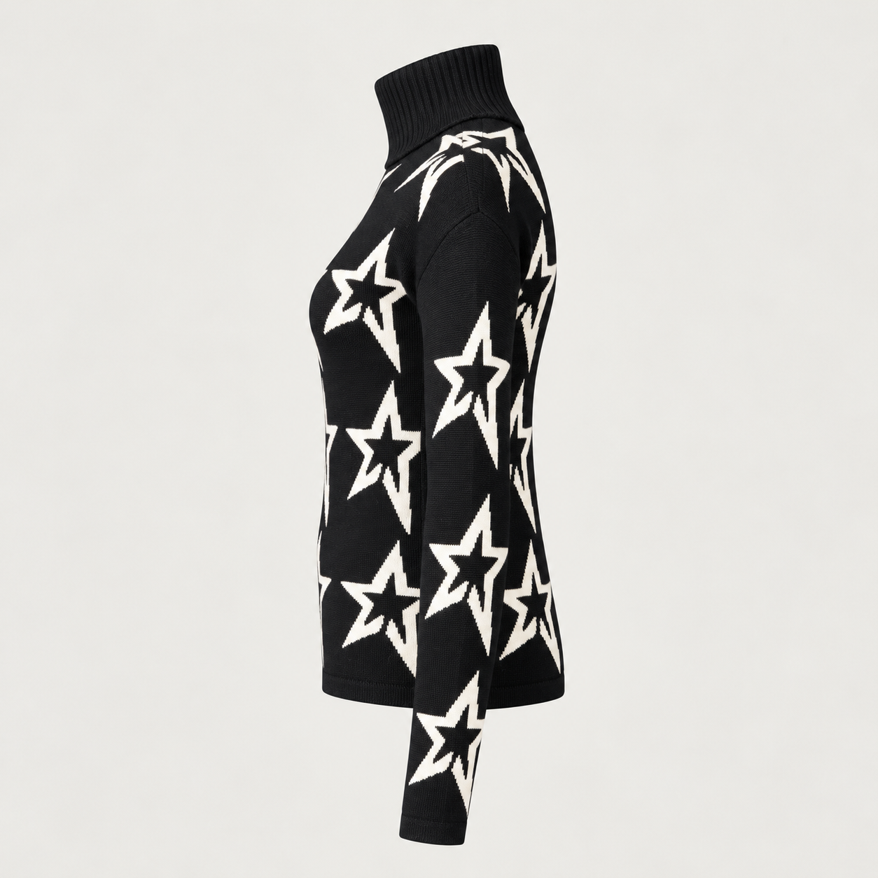 Perfect Moment women’s Star Dust Sweater in Black – product side view