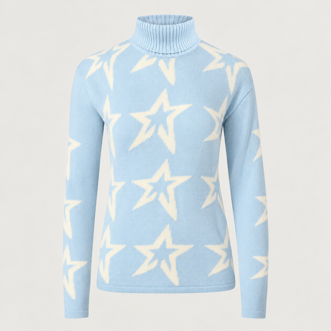 Perfect Moment women’s Star Dust Sweater in Cloud Blue – product front view