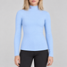 Perfect Moment women’s Thermal Top in Bluebird Blue – model front view