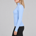 Perfect Moment women’s Thermal Top in Bluebird Blue – model side view